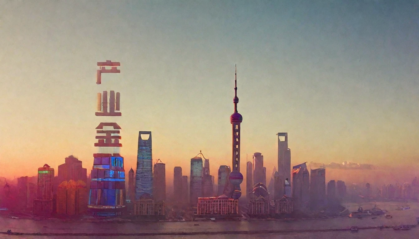 Shanghai, urban landscape, architecture, non-human, blue sky,(sunny day:1.5), sunshine, city, sky, scenery, mountains, clouds, outdoor, skyscraper,Sun, dazzling sunshine，