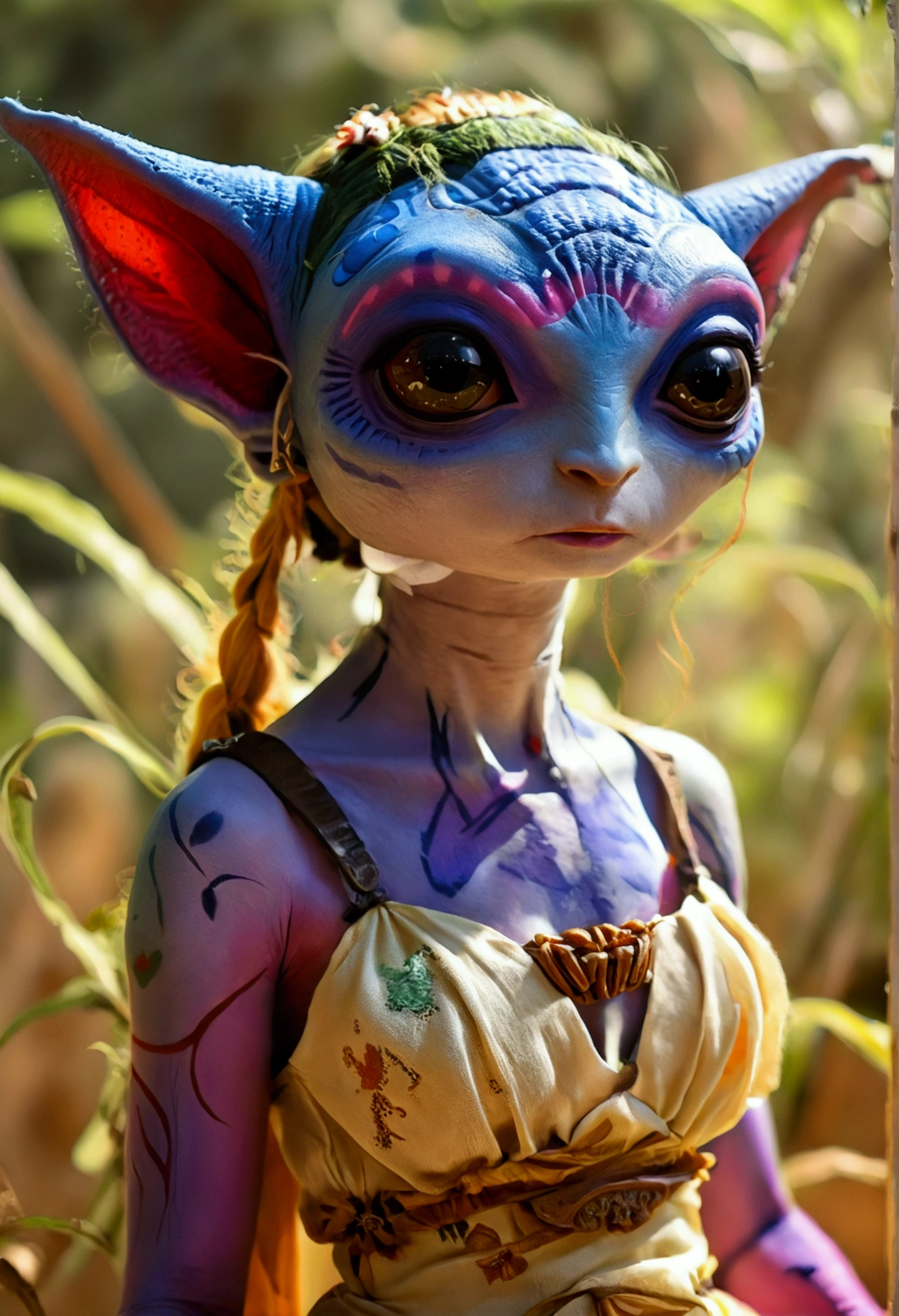 (Star Wars twilek) in a mini summer dress