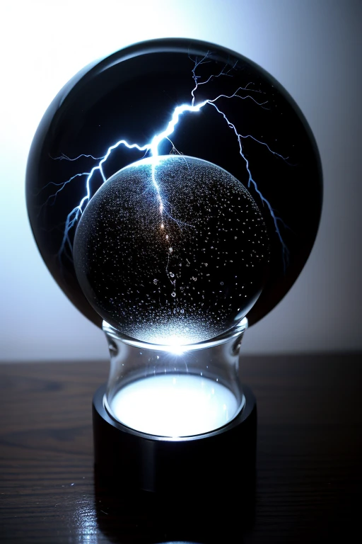 The lightning inside the crystal ball highlights the static effect. Static electricity element