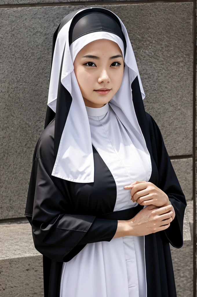 Wet anime nun