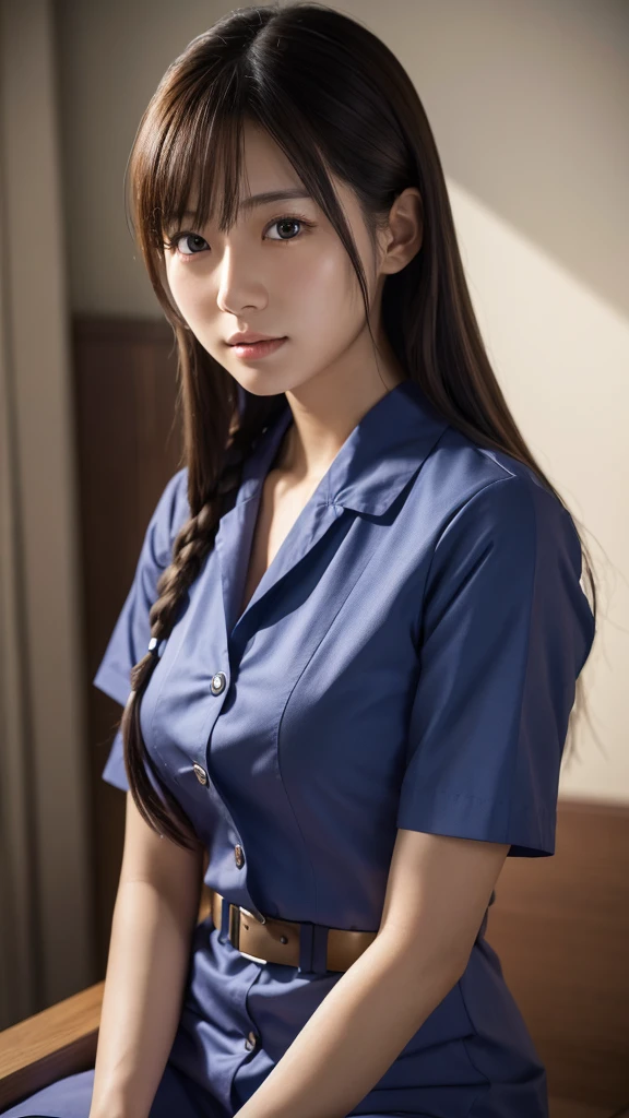 A beautiful young Japanese woman, around 20 years old, wearing a Nurses' Uniforms, ultra-detailed, 8K resolution, highly realistic, cinematic lighting, best quality, masterpiece, photorealistic, physically-based rendering, extremely detailed, vivid colors, professional, sharp focus, studio lighting