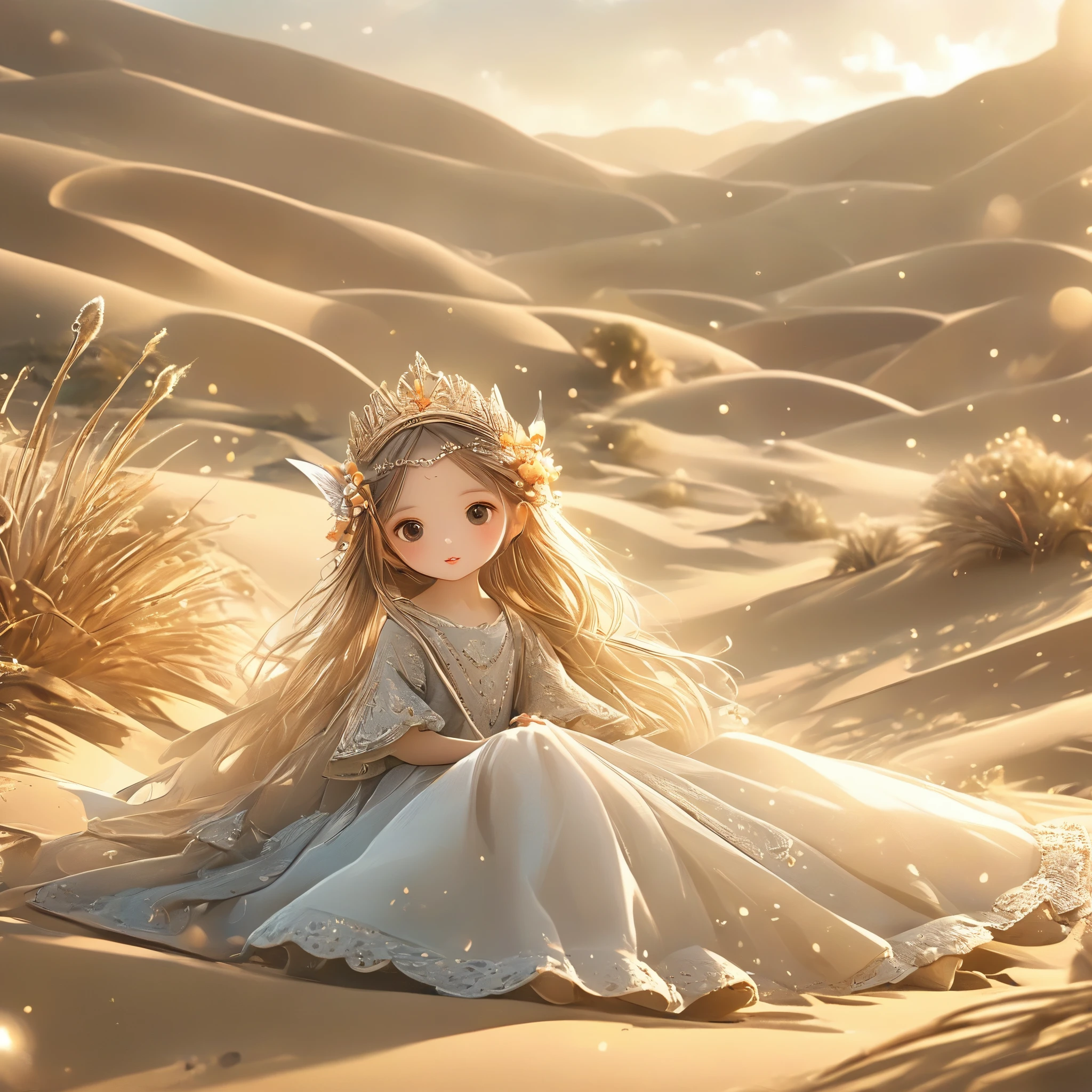 desert，Princess（（（Romantic atmosphere）））（（（fairy tale elements）））（（（masterpiece）））， （（best quality））