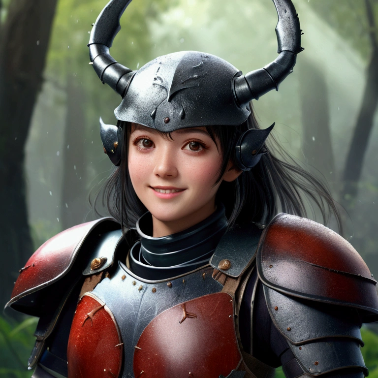 stag beetle with armor already for war battle stands 300 warriors in battle background misty raining cloudy(Masterpiece), (Best Quality), (Super Detail), (disheveled Hair), (Illustration), (1 Girl), (Interview), (Brief Background), Beautiful Detailed Eyes, Delicate Beautiful Face, Floating, (High Saturation), (Shine), Focus on Face, Black Hair, Bangs, Full Smile, Floating Hair. girl, maiden in love, pixiv illustration, top quality, super detailed, smile, clever, beautiful face, 4K, nature, sunlight through trees,