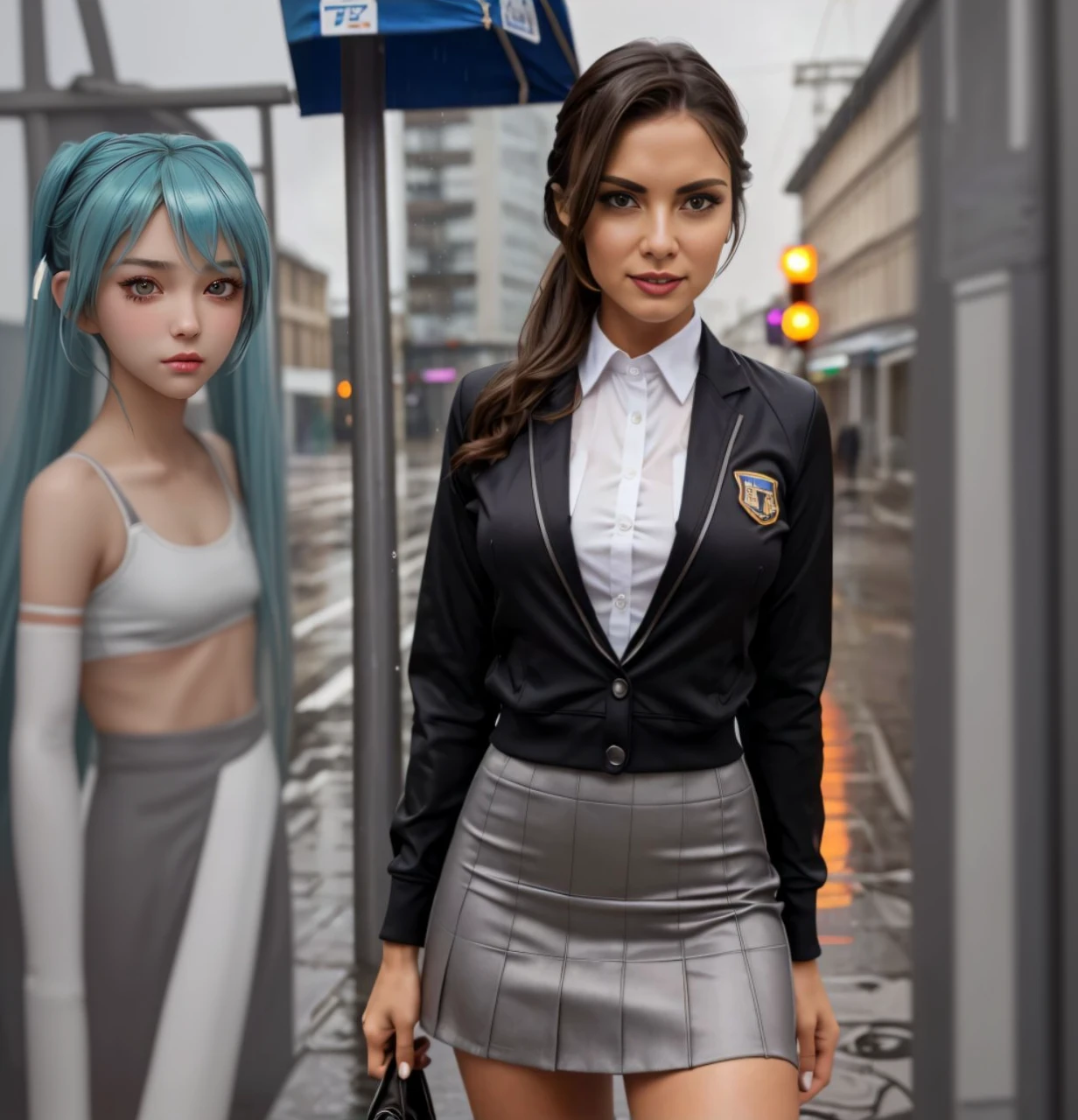 (masterpiece), (best quality), highly detailed, HDR, 1girl, solo focus, skindentation,Sports Bra,shorts,Pantyhose, perfect face, puffy face, beautiful face, big eyes, puffy eyes, perfect eyes, eyelash,Hatsune Miku,Very detailed face,