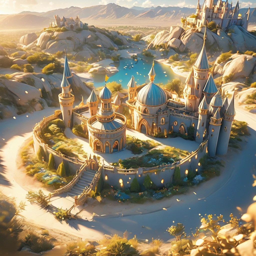desert,Princess,castle(((Romantic atmosphere)))(((fairy tale elements)))(((masterpiece))), ((best quality))