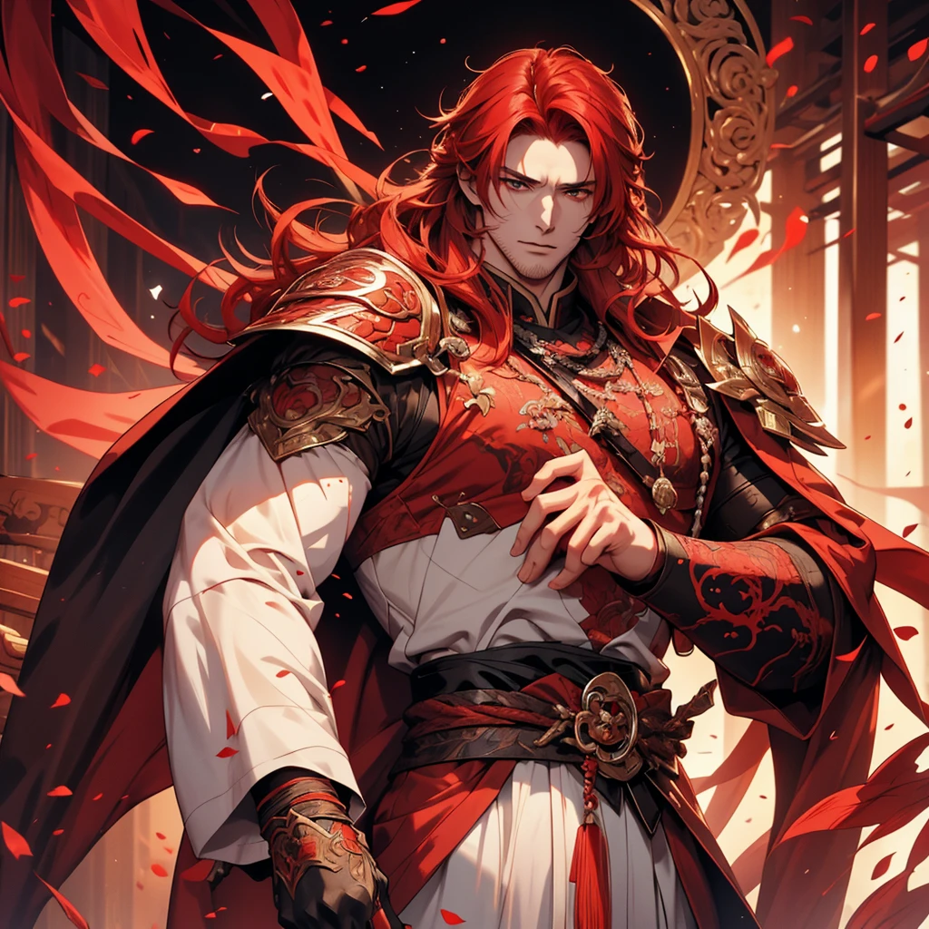 red hair,handsome guy in demon killer art, Inspired by Bian Shoumin, heise jinyao, Inspired by Seki Dosheng, Cai Xukun, by Yang J, Guviz-style artwork, Deviantart ArtStation CGSCOSIETY, demon slayer rui fanart, Beautiful androgynous prince