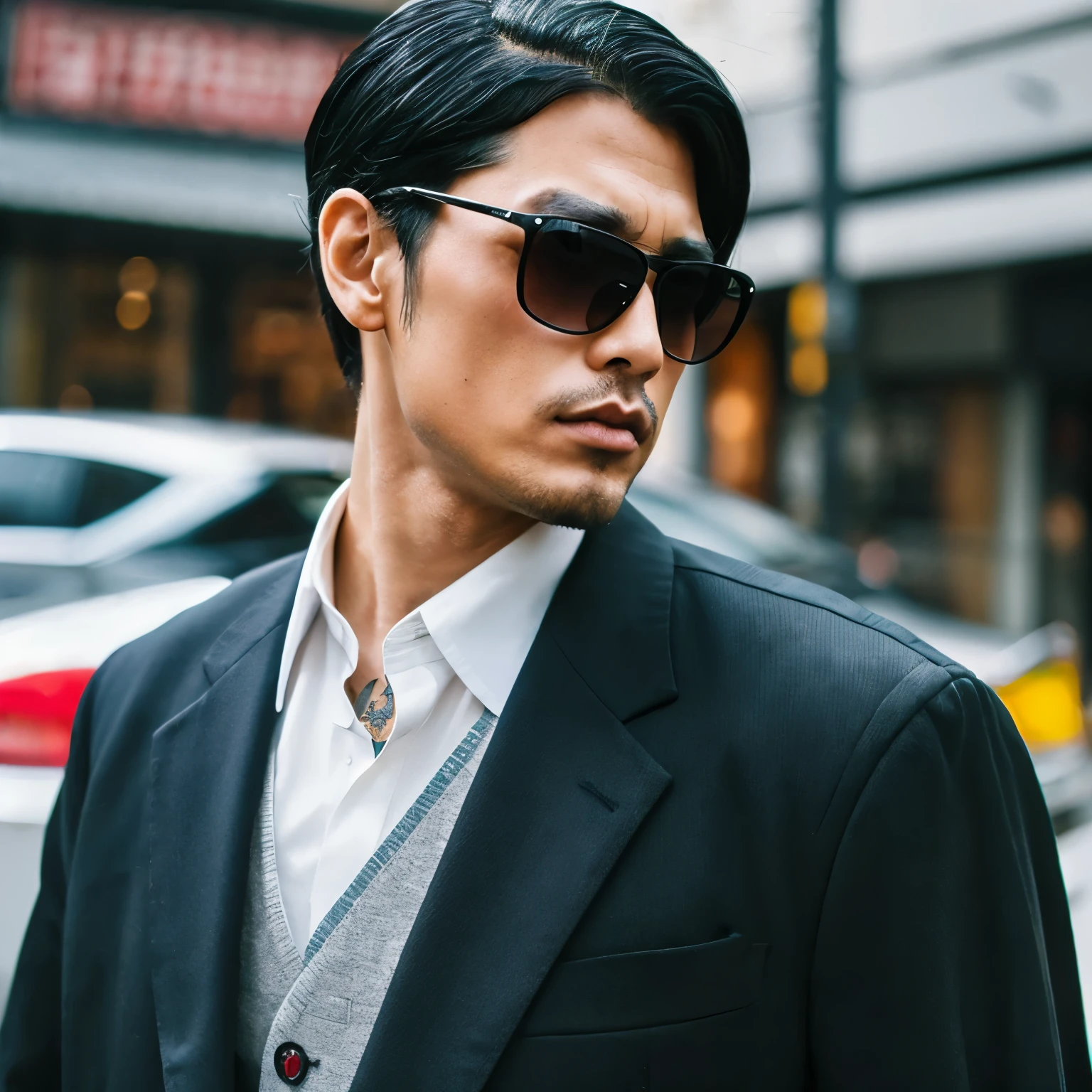 suit、Japanese、Mafia Style、sunglasses、Tattoo