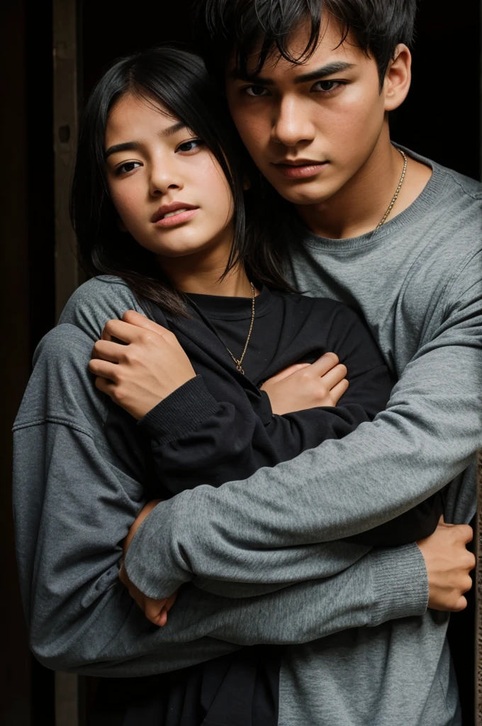 boy strangling girl
