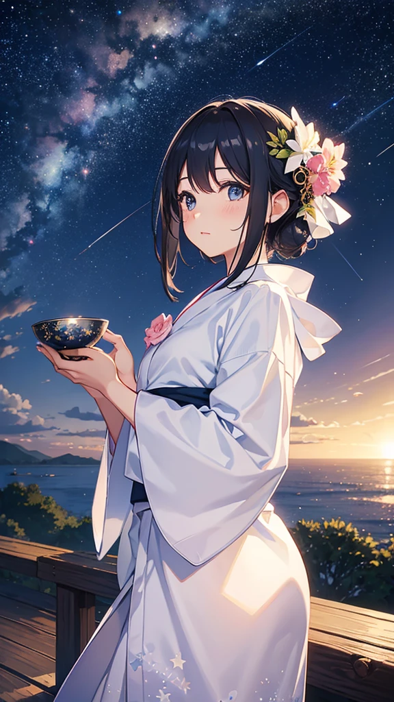Landscape Photography、wallpaper、Starry Sky、Meteorilky way、Yukata Girl