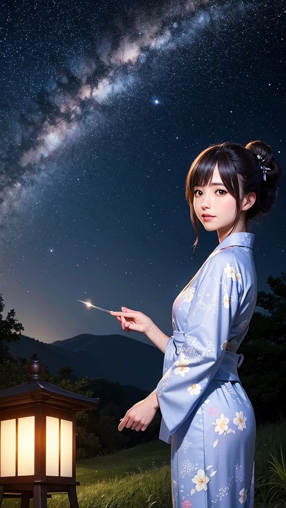 Landscape Photography、wallpaper、Starry Sky、Meteorilky way、Yukata Girl