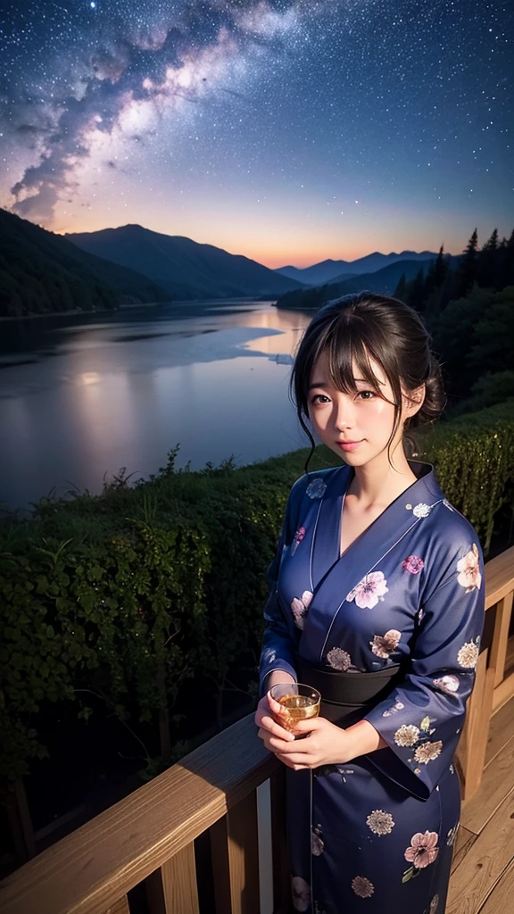 Landscape Photography、wallpaper、Starry Sky、Meteorilky way、Yukata Girl