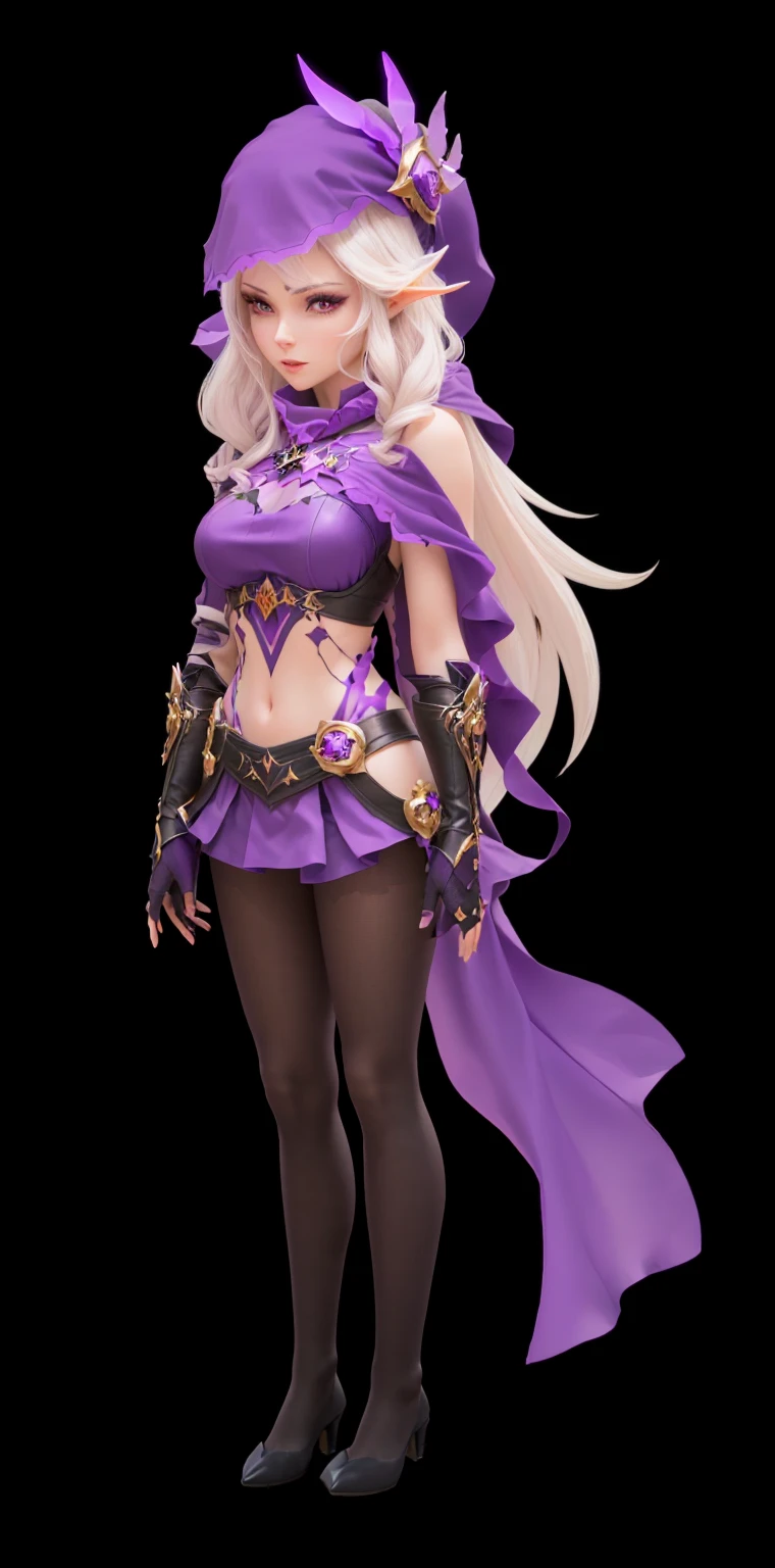 Cartoon image of a woman wearing purple clothing and purple cape, Epic Mage Girl Character, dark witch fullbody pose, 3D Rendered Official Art, April Rendering, Female characters, Humanity :: witch, Full body fairy, A rendering of Mirabelle Madrigal, dark witch full view, very detailed character, Valkyrie-style character