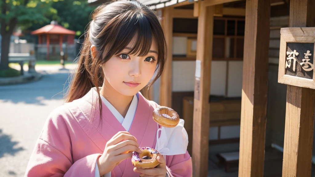 donut　beautiful girl　Japanese　One person