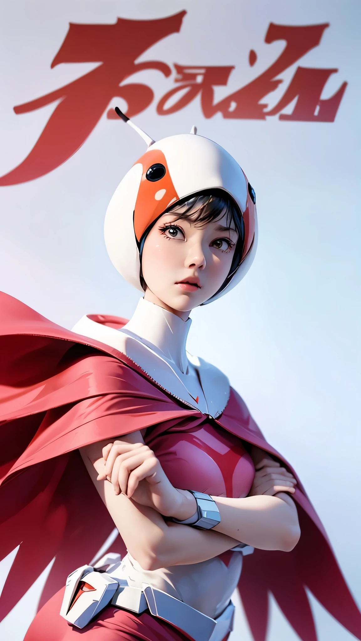 Years_CLASSIC_Jun Gatchaman_Own Wife、Upper Body、Simple Background、Model pose、