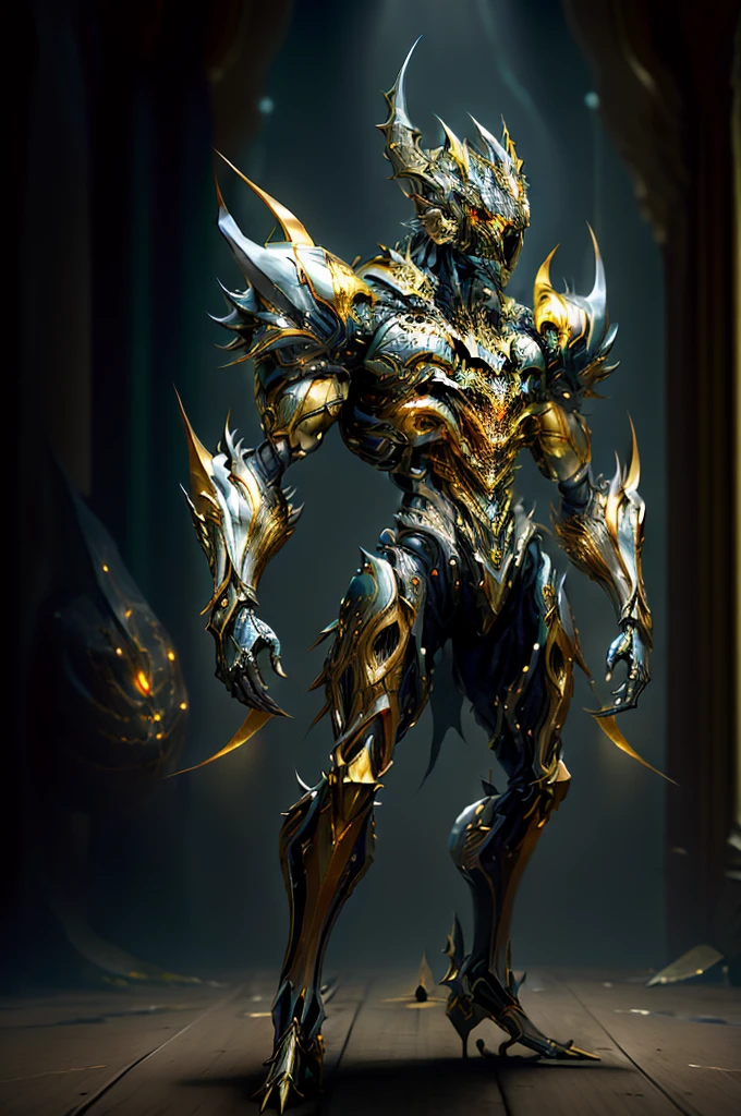 (masterpiece:1.2), best quality, high resolution, unity 8k wallpaper, (illustration:1.0), beautiful detailed, extremely detailed, perfect lighting, extremely detailed CG,glowing eyes,backlighting,armor, wolf concept armor, fake_horns, glowing, full_armor,warframe,humanoid_robot,horns,helmet,mask,sample_background,
looking at the viewer,solo,perspective, full body, realistc whole body silver male knight, dazzling energy, voild, dark magic, pillar of light, machanical hand, negative energy, ultra-detailed, ultra fine painting, extremely delicate, professional, prefect body proporions, golden ratio, anatomically correct, symmetrical face, extremely detailed eyes and face, In a fighting stance, Punch forward,
