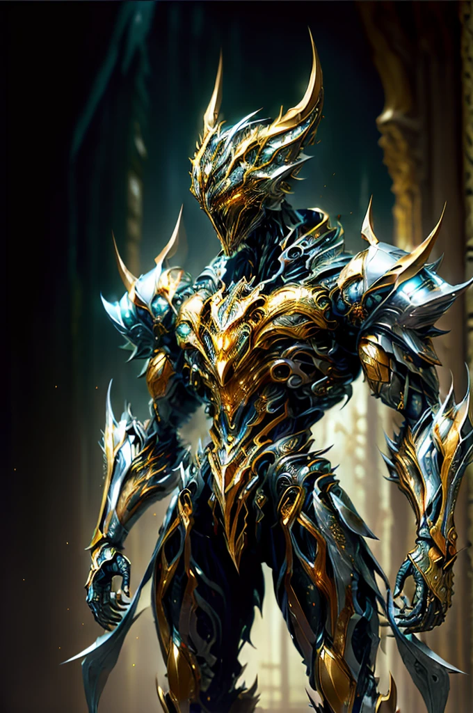 (masterpiece:1.2), best quality, high resolution, unity 8k wallpaper, (illustration:1.0), beautiful detailed, extremely detailed, perfect lighting, extremely detailed CG,glowing eyes,backlighting,armor, wolf concept armor, fake_horns, glowing, full_armor,warframe,humanoid_robot,horns,helmet,mask,sample_background,
looking at the viewer,solo,perspective, full body, realistc whole body silver male knight, dazzling energy, voild, dark magic, pillar of light, machanical hand, negative energy, ultra-detailed, ultra fine painting, extremely delicate, professional, prefect body proporions, golden ratio, anatomically correct, symmetrical face, extremely detailed eyes and face, In a fighting stance, Punch forward,