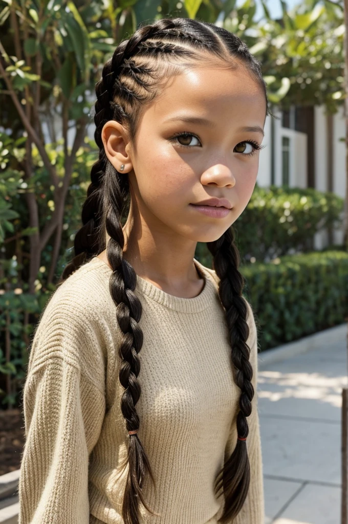 Portrait of Jenna Ortega with braids