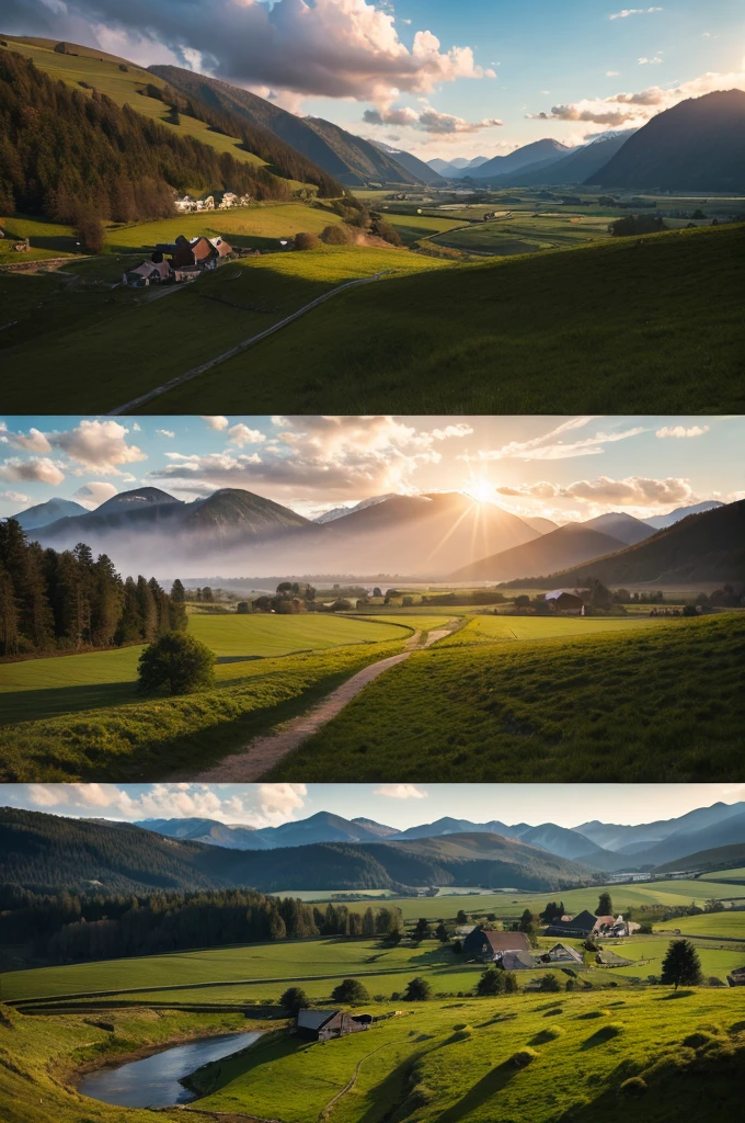 Generate a slightly emotional rural landscape image