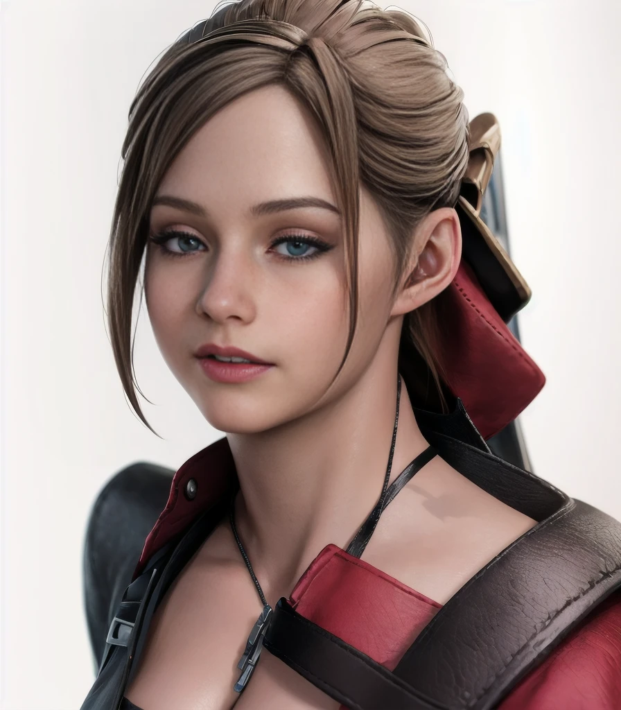 a close up of a person with a backpack and a backpack, Aerith Gainsborough, artegerm ; motor 3d irreal, realistic art style, photorealistic art style, 8k portrait rendering, linda Aerith Gainsborough, highly detailed character, unreal engine character art, April rendering, CG game, Realistic 3d character, irreal 5. rpg portrait