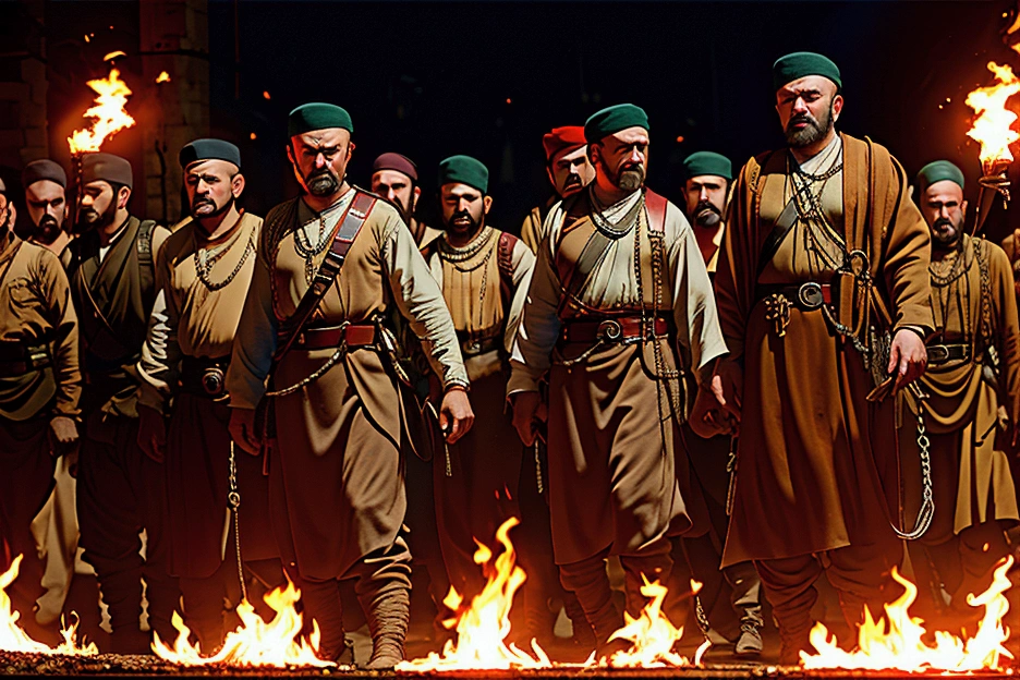 hostage to the Ottoman Empire. sclaves, chains