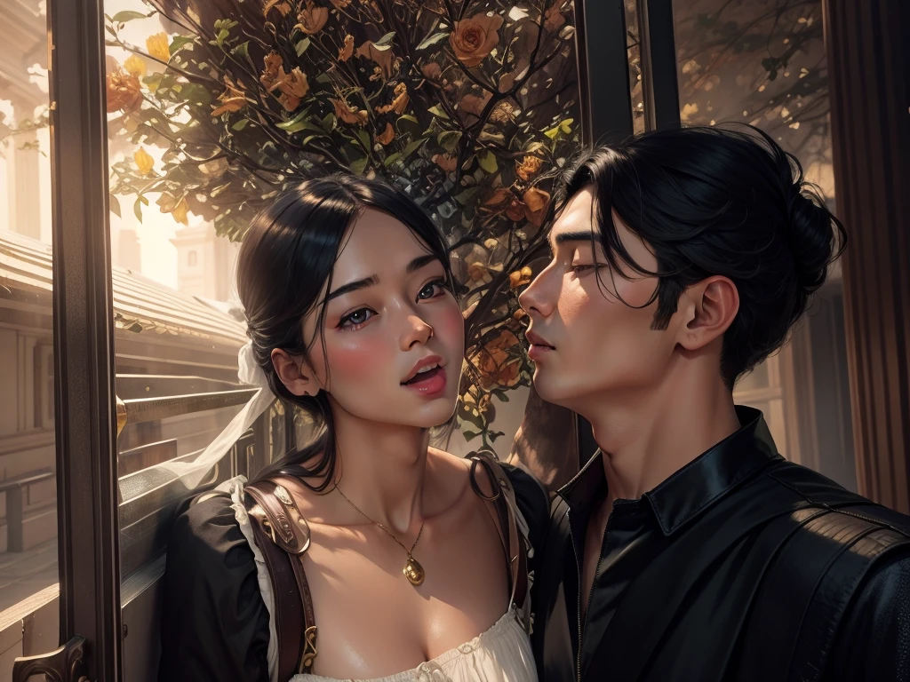 Change background, portrait, good-looking dress,8k realistic ,handsome boy ,beautiful girl