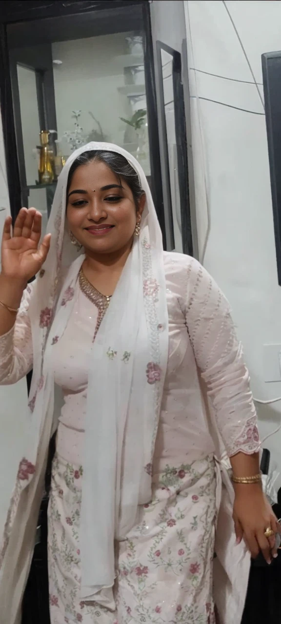 a cute woman in a pink sari posing for a picture, featured on instagram, seductive, angular, , hot, sexy, adorable