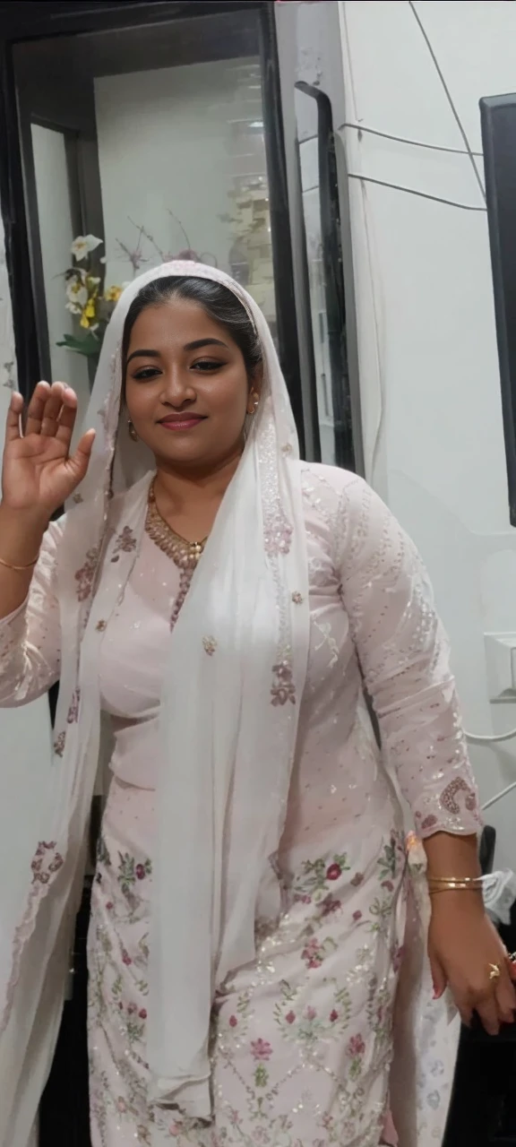 a cute woman in a pink sari posing for a picture, featured on instagram, seductive, angular, , hot, sexy, adorable