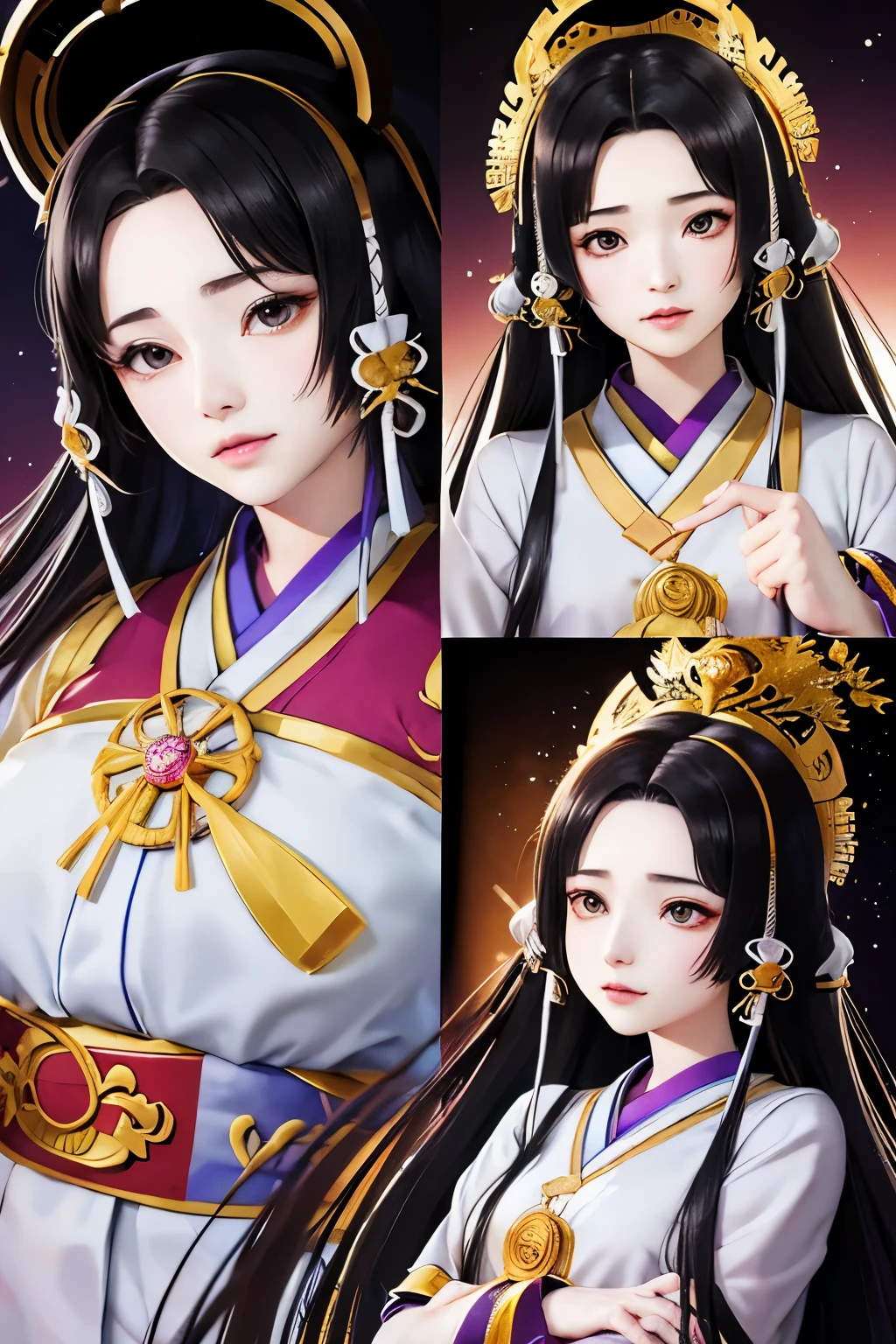 Kaguya、Kaguya、kaguya、Unparalleled in the Three Kingdoms、Unparalleled OROCHI、Black Hair、Straight Long、crown、Immortal、Resident of the fairy world、sakaki、（（（ＳＦＷ、sound、Highest quality、first-clasasterpiece、Normal body、8K、Detailed face、Ultra-precision、Normal hand、Normal finger、５Finger、Highest）））