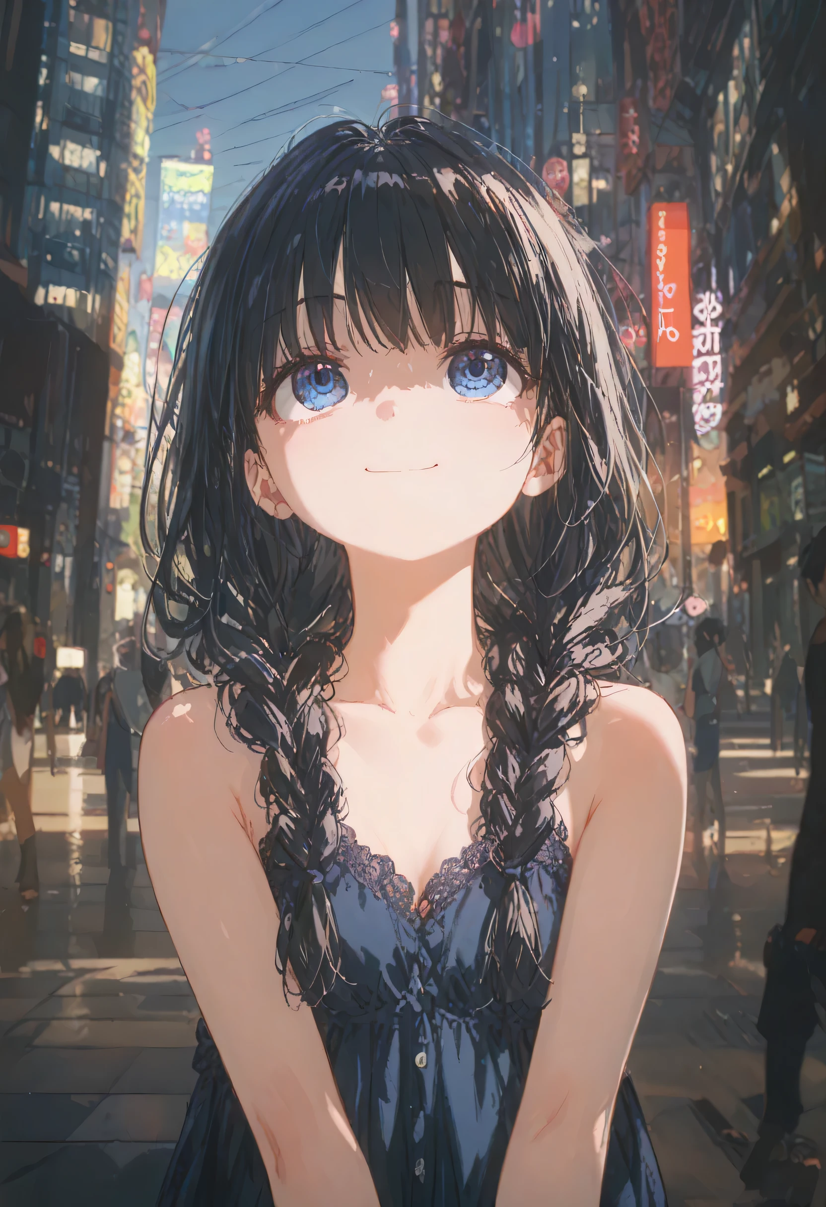 1 Female\(prince,cute,cute,20-year-old,Long braids,Black Hair,Eye color: Ocean blue,、Neon color、Big eyes,Dynamic pose,,Loose-lipped,Wearing a beautiful lace dress,Poolside、panic、smile、Bitter smile、Confused,(Grab her throat),avert your eyes,look up\), BREAK ,background\(city,coastal\), BREAK ,quality\(8K,Highly detailed CG unit wallpaper, masterpiece,High resolution,top-quality,top-quality real texture skin,surreal,Increase the resolution,RAW Photos,highest quality,Very detailed,wallpaper,Cinema Lighting,Ray-tracing,Golden Ratio\),[Browsing Caution]