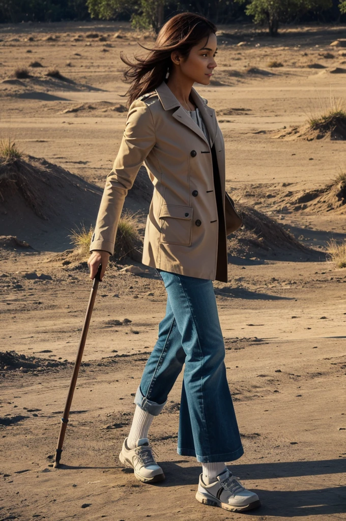 Create a walking stick using the following description 
Features 
Uniqueness
Human Centric specifications