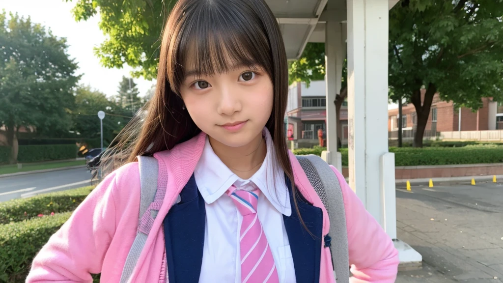 pink、high school girl