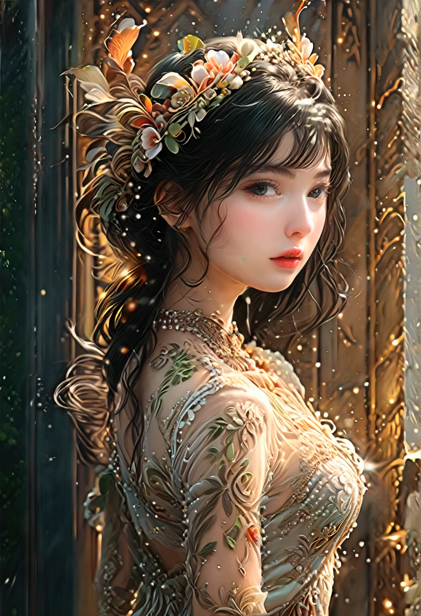 ((Masterpieces with up to 16K resolution:1.6)),Highest quality,it is really amazing,Very detailed,Ultra-high resolution,(Real:1.5),(Realistic:1.5),Increased depth of field,Cinematic Light,
Elegant mature woman,
Long black hair,(Exquisitely detailed face:1.5),Face with a gentle expression,Translucent white skin,Very sensitive skin,Great proportions,Anatomically correct body,
Sexy bikini swimwear,Artistic design,Beautiful and detailed pattern,Detailed fabric texture,Gorgeous necklace,
Coastal landscape at dusk,Dark clouds and dark sky,delay々Continuing sandy beach, Deserted Beach,Dark sea surface,
(Cowboy Shot:1.6),