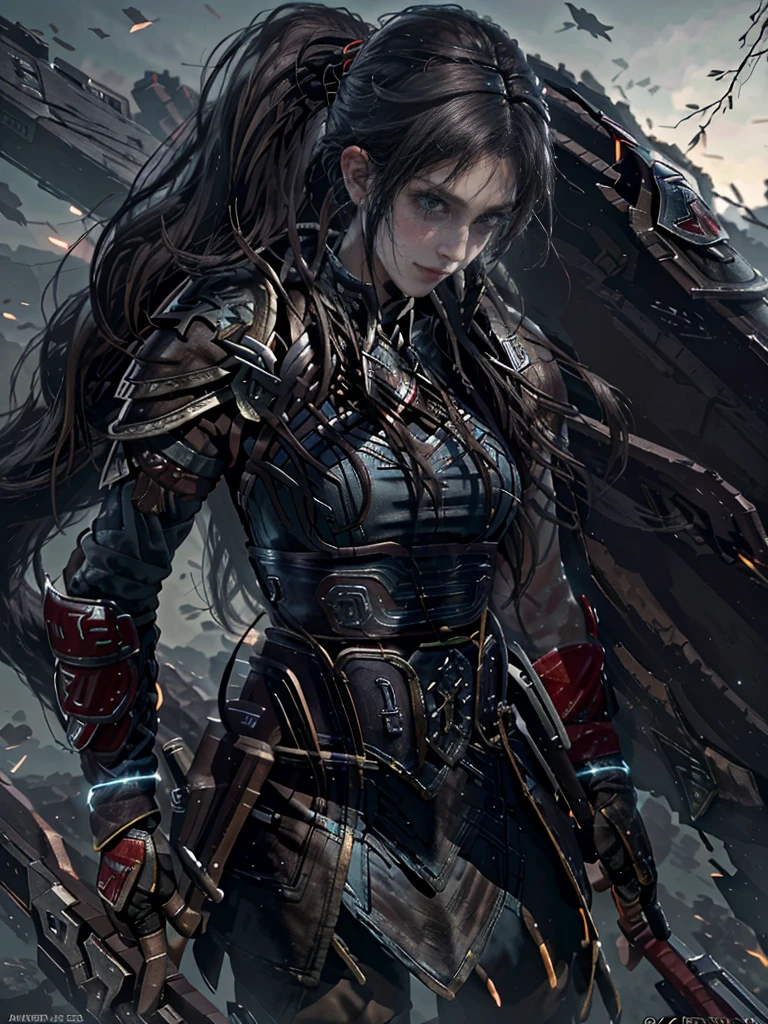 Game Art，Best picture quality，Maximum resolution，8K，(A bust photo)，(portrait)，(Head close-up)，(Rule of Thirds)，Unreal Engine 5 rendering works， (Future Girl)，(Female Warrior)， white hair.
20-year-old girl，((hunter))，Eyes full of details，(Large Breasts)，Elegant and noble，indifferent，brave，
（Medieval style fur combat uniform，glowing magic lines，Detailed animal leather female knight，medieval knight，
Photo poses，Simple background，light，Ray tracing，Game CG，((3D Unreal Engine))，oc rendering reflection pattern. Adventur clothing. Summer.