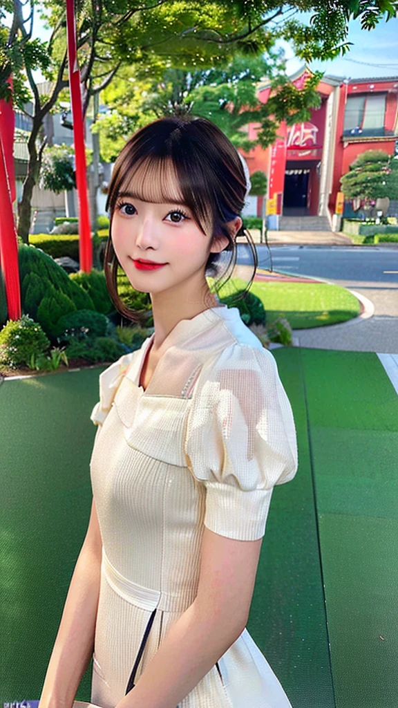 (hight resolution:1.3), (16 K, Photorealsitic, Raw photography, Top image quality: 1.4), japanes, (1girl in), beauitful face, (Lifelike face), (A dark-haired、short-hair:1.3), Beautiful hairstyle, realisticeyes, beautiful finely detailed eyes, (real looking skin), Beautiful skins, enticing, 超A high resolution, A hyper-realistic, high detailing, the golden ratio, plein air, Windy, frombelow,１a person、 Half body shot,extremely detailed cute girl,(20yr old)、party dress、