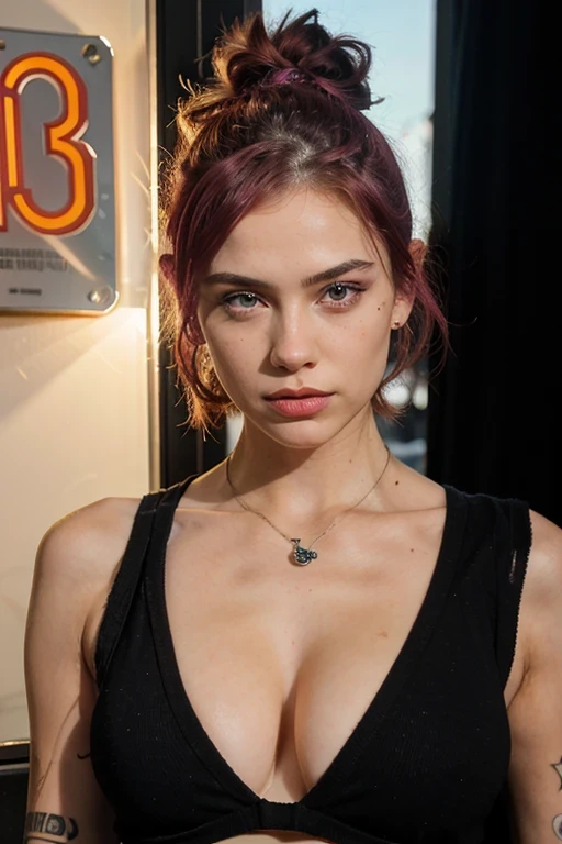 a punk woman, paris, (On-board lighting:0.5)