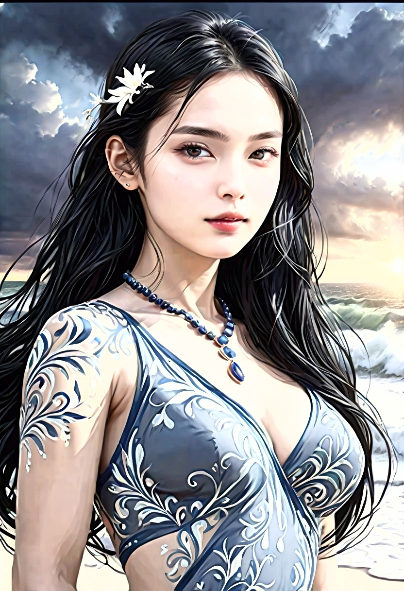 Beautuful Women an lingerie luslous skin a smile Realisticity Korea de pele branca A dark-haired A slender