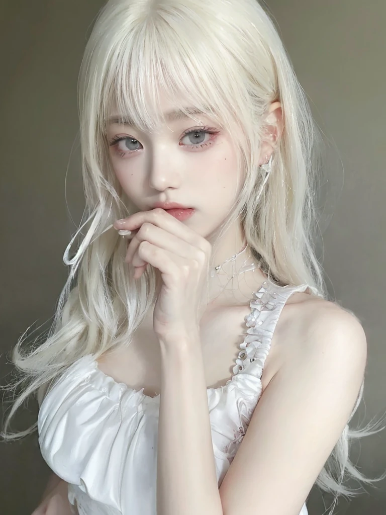 chica de pelo rubio con tijeras rosas en la boca y un vestido blanco, pale milky white porcelain skin, pale porcelain white skin, chica anime en la vida real, pelo largo y blanco y flequillo, young pale ghost, chica anime cosplay, extremely pale blonde hair, peinado de corte hime blanco, bella delfina, very very pale blonde hair, con el pelo largo y blanco, chica anime joven realista, yuna itzy, wonyoung ive, jennie blackpink
ybeautiful asian woman, beautiful detailed eyes, beautiful detailed lips, extremely detailed face and features, elegant hairstyle, delicate facial features, porcelain skin, flowing dress, serene expression, ethereal beauty, graceful pose, cinematic lighting, warm color tones, masterpiece, 8k, photorealistic, high quality, digital art, wonyoung ive, jennie blackpink, yuna itzy