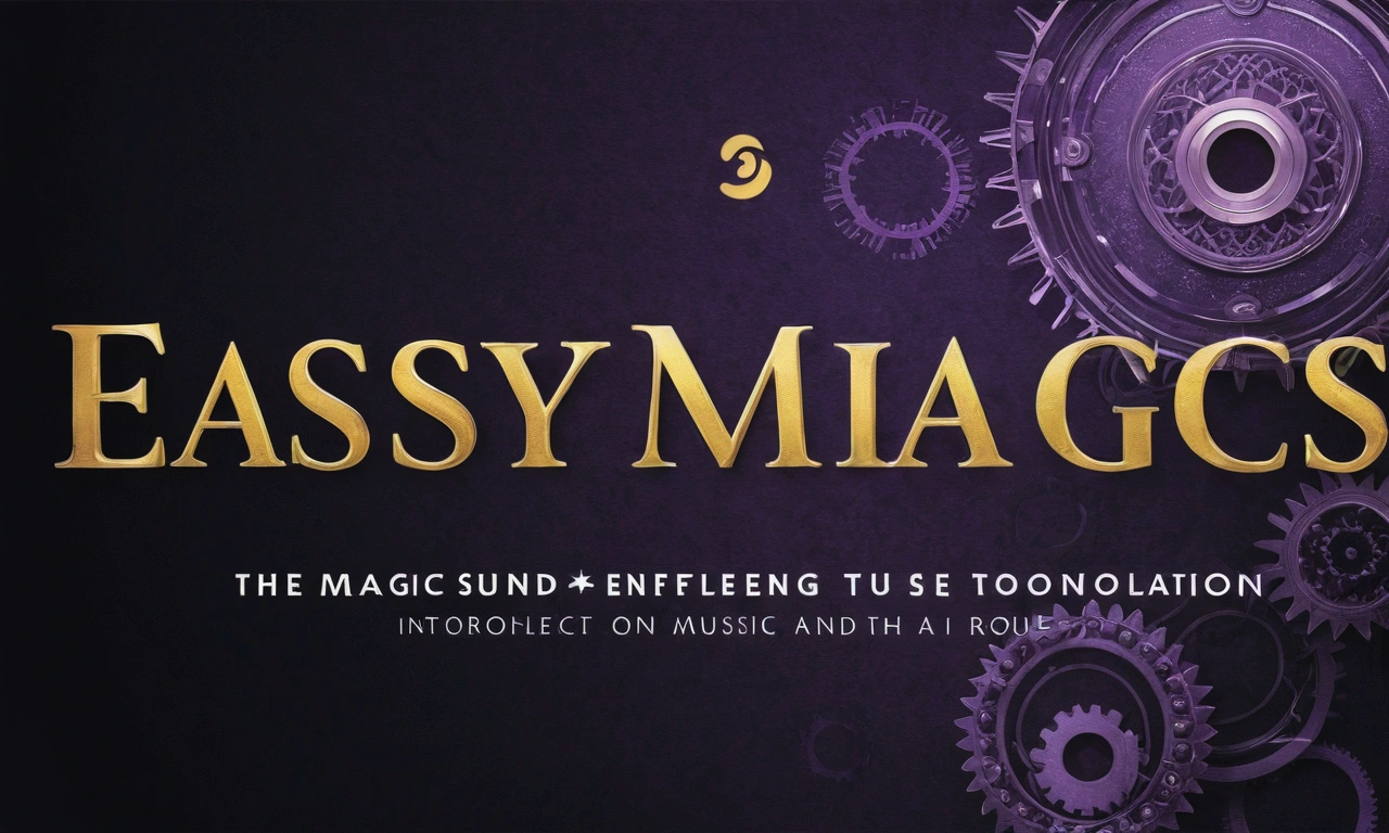 {
  "prompt": "A dark, engaging thumbnail image for the title 'Easy even for beginners! AI x Music: The Fastest and Fastest Monetization Roadmap'. The central focus should be a combination of musical elements like notes and instruments integrated with AI-themed icons such as gears and neural network symbols. The background should feature dark tones with purple and gold colors, creating a sophisticated and inviting look. The overall style should be modern and dynamic, reflecting the concept of music and AI technology for beginners.",
  "size": "1280x670"
}