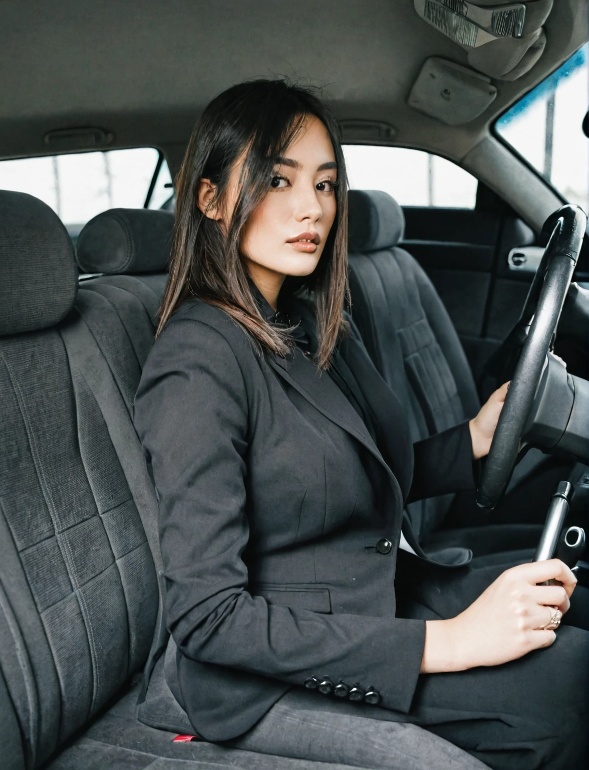 In the car