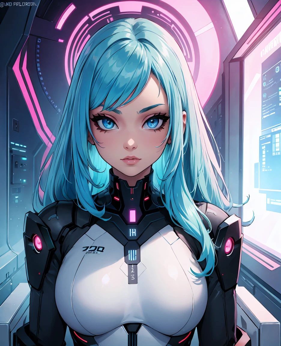 A beautiful futuristic cybergirl with neural network hair, futurism, ultra HD, super detaill, best quality, 8K  