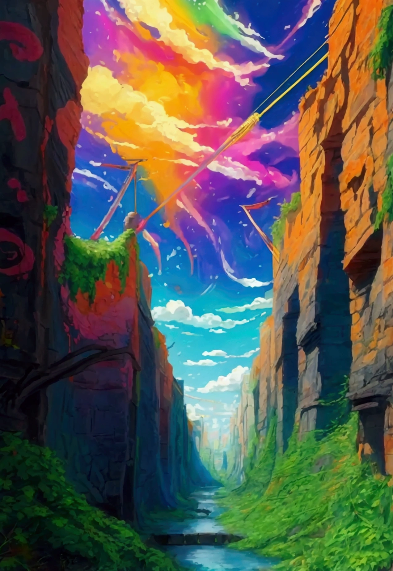 A vibrant and trippy wall painting that transports you to a psychedelic wonderland, with swirling colors and intricate patterns.