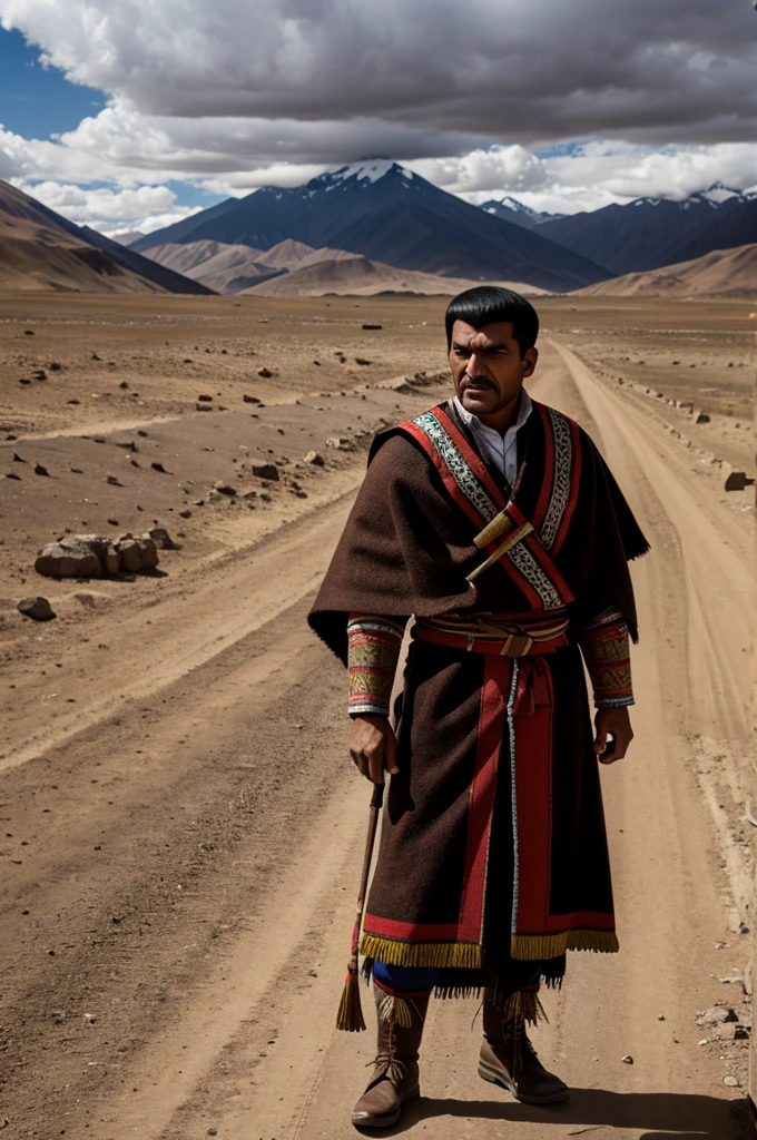 Furious Andean man