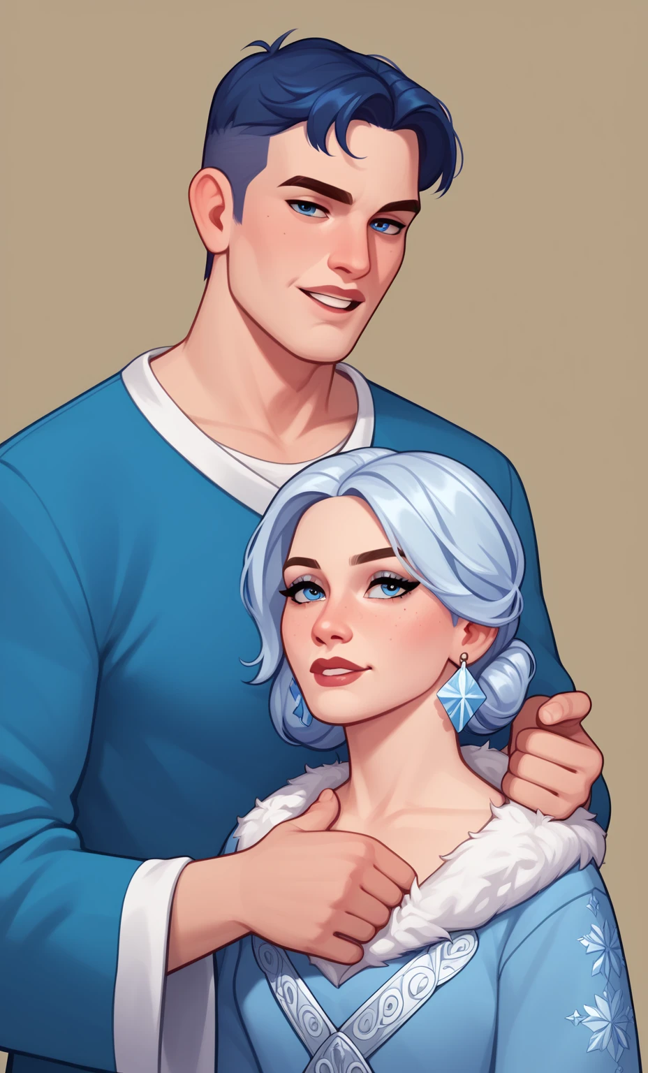 check_9, check_8_up, check_7_up, check_6_up, check_5_up, check_4_up, SorakaLoLXL, masterpiece, Best quality, A high resolution, bbandro, icy medieval guy, concept, ice grows on your head, gray blue hair, ice robe, boy