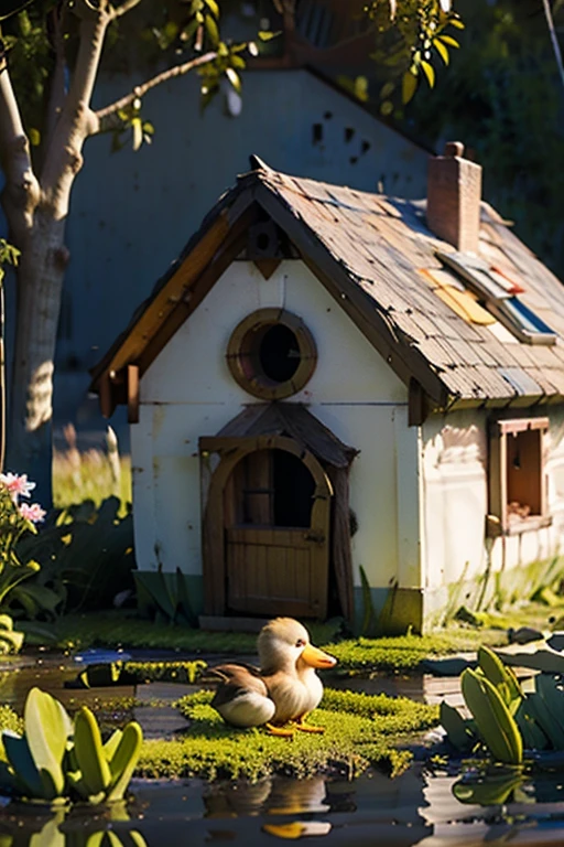 Draw how a duckling saves his house