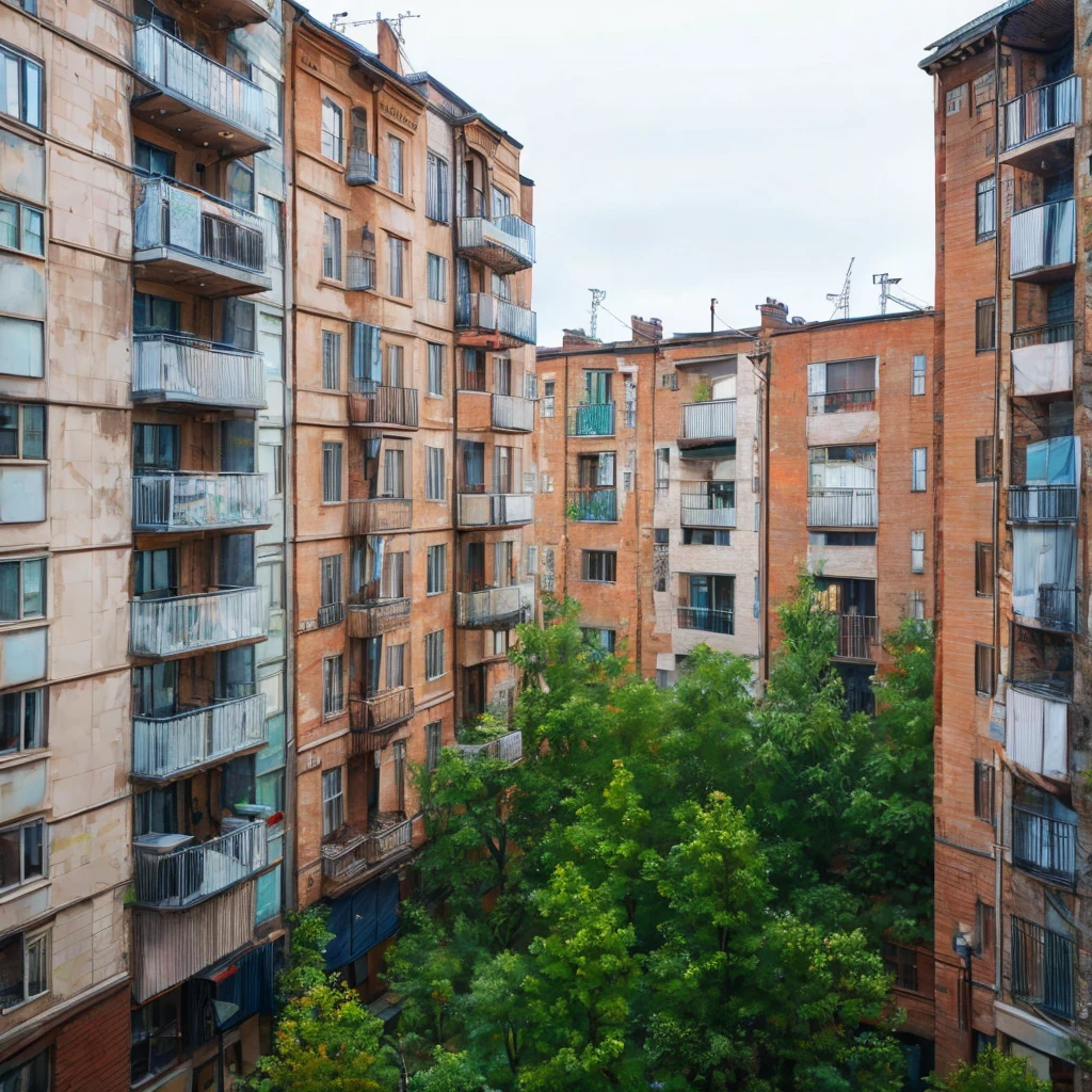 Apartment building, City Street