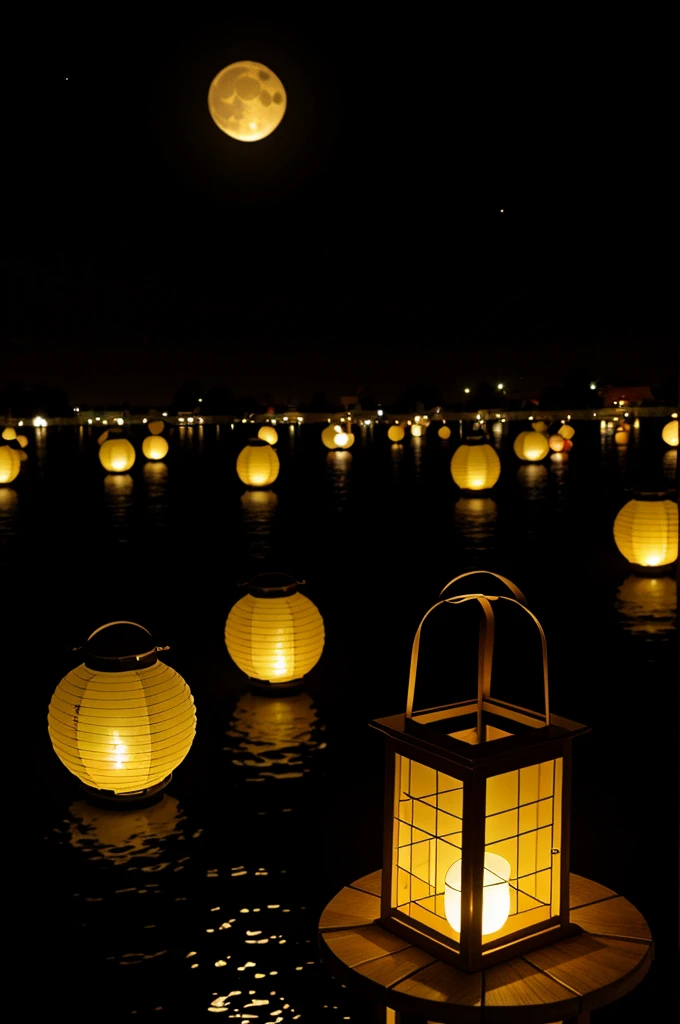 floating lantern moon