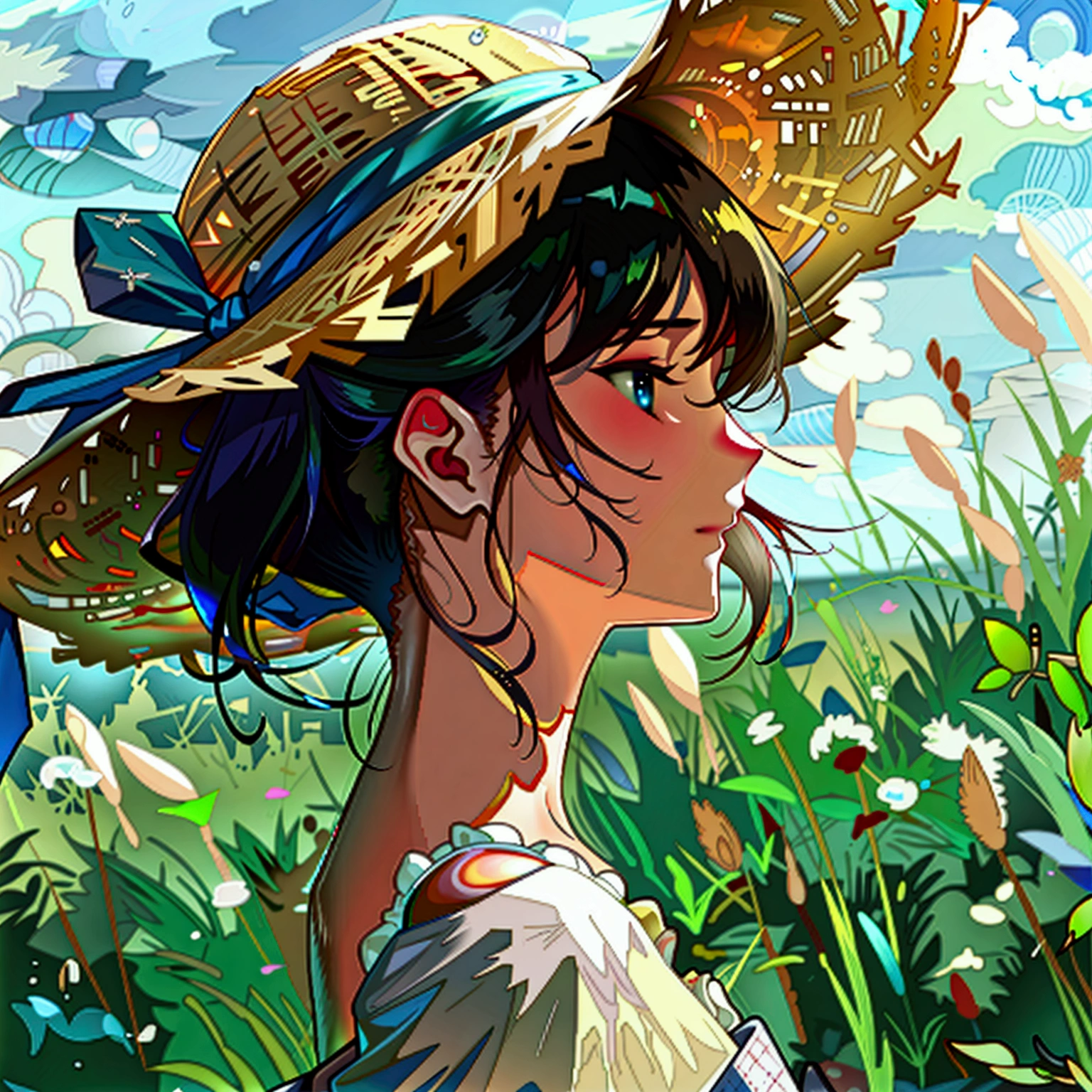 Summer landscape girl 