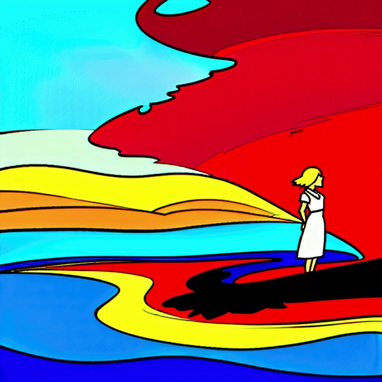 Summer landscape girl