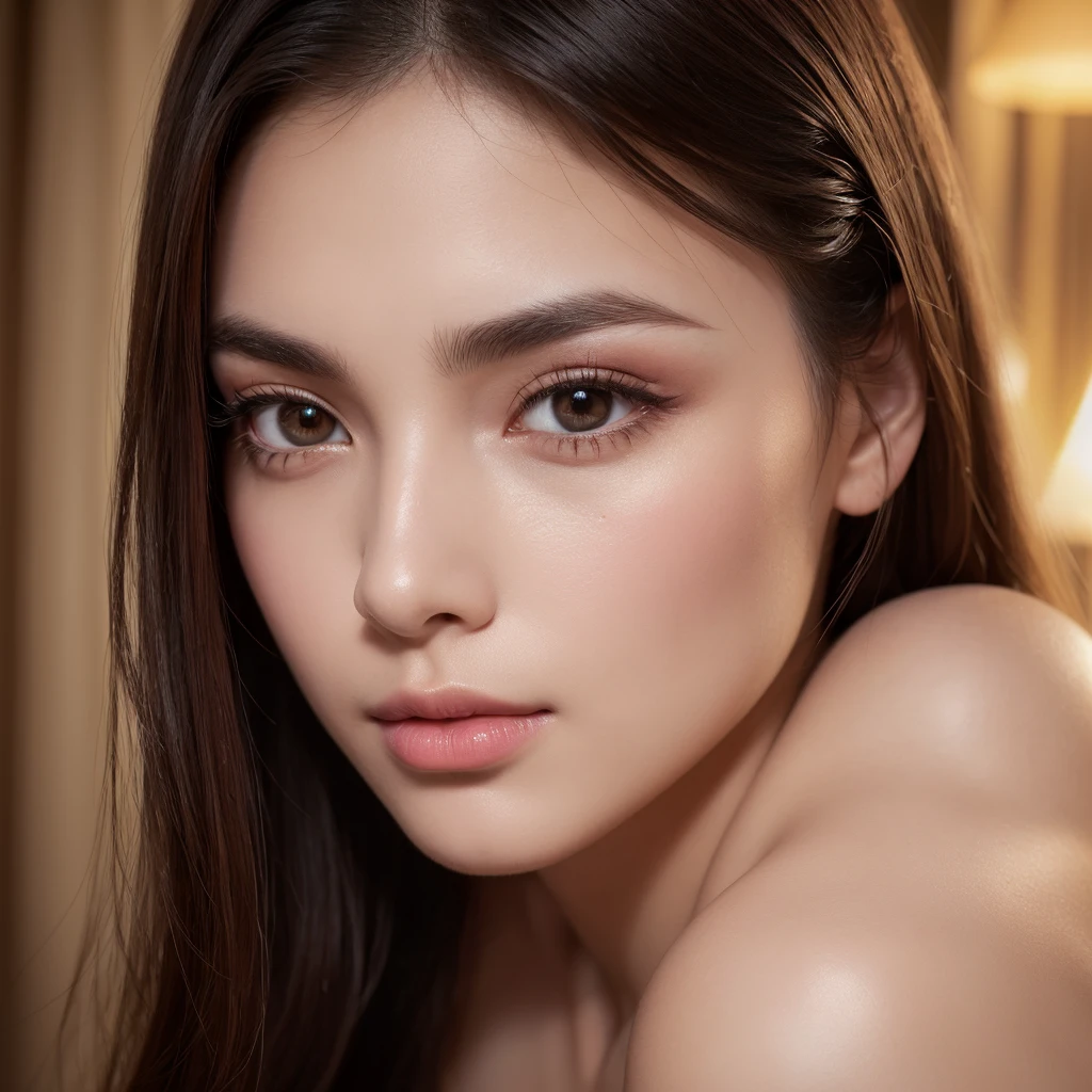 ((Best quality, 8k, Masterpiece: 1.3)), Sharp focus: 1.2, A very beautiful woman with perfect body: 1.4, Slim abdomen: 1.2, ((Layered haircut, Large breasts: 1.2)), (no bra) (Small and beautiful hard nipple) , Wet body: 1.1, Highly detailed face and skin texture, Detailed eyes, Double eyelid, tanned skin, sexy, tan, naked, lying on bed, open legs