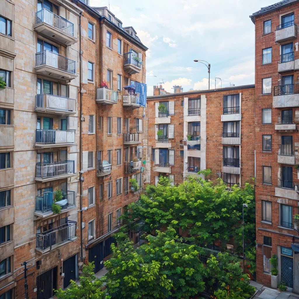 Apartment building, City Street